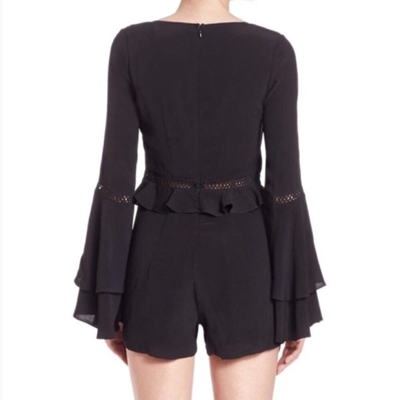 For Love & Lemons Emelia Romper Black Extra Small - Picture 4 of 9